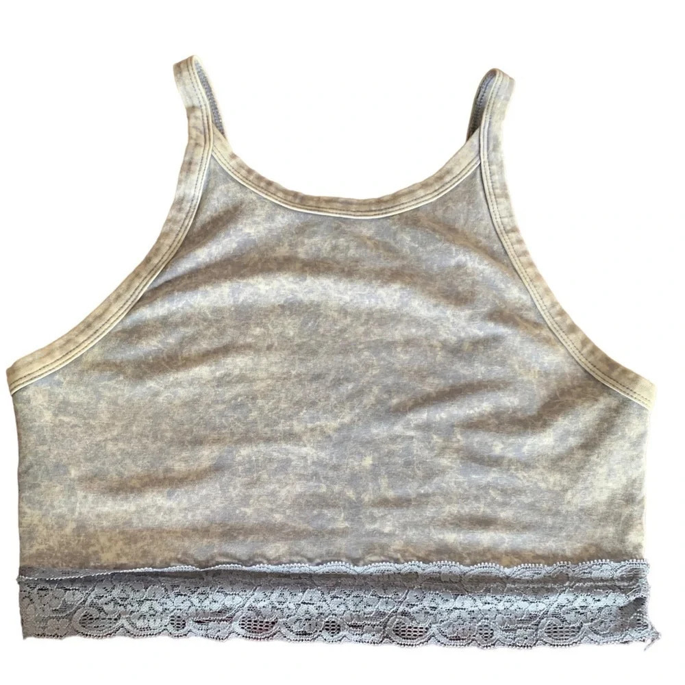 COLSIE women's small blue crop top with lace